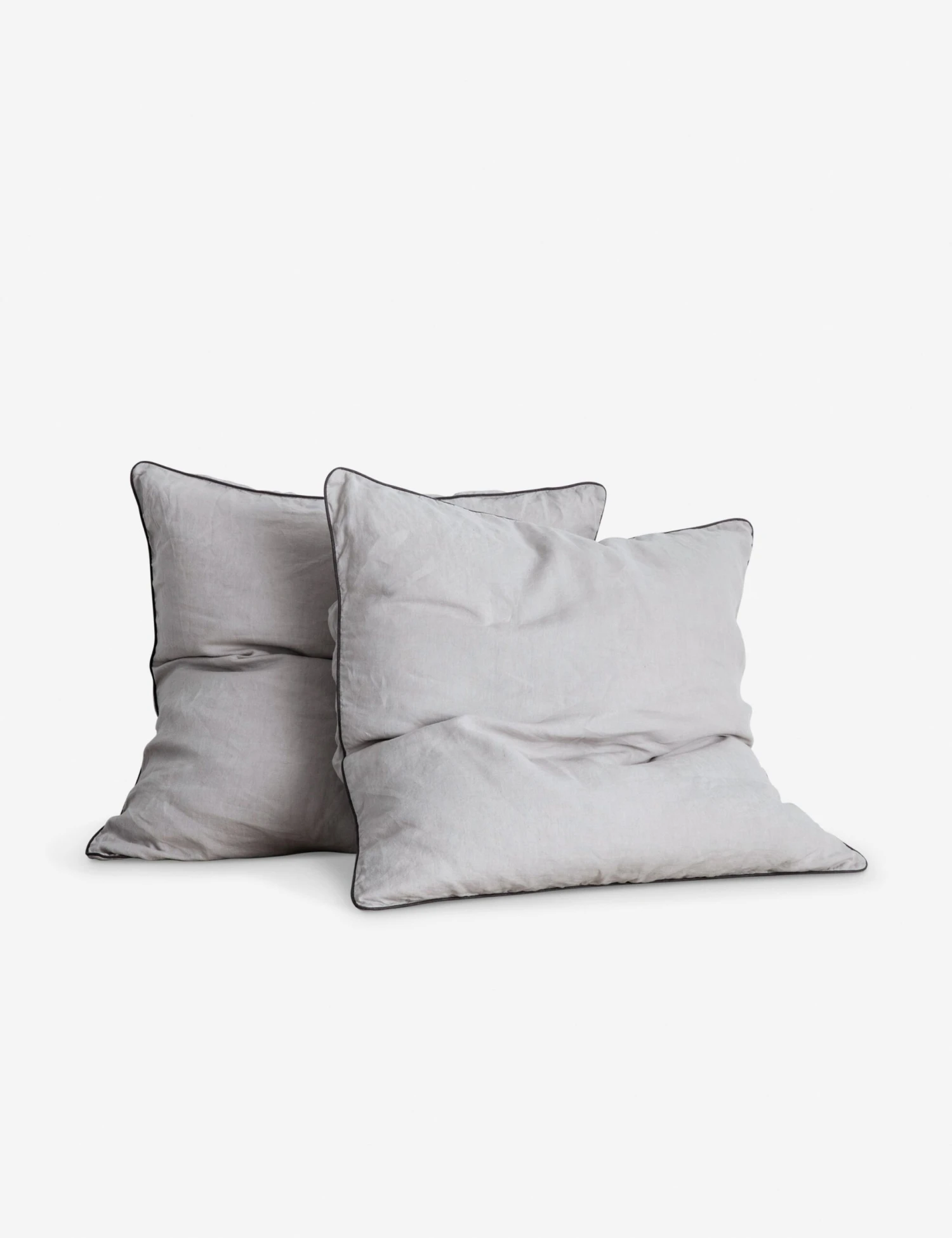 European Flax Piped Linen Euro Pillowcases (set Of 2) By Cultiver - Image 3