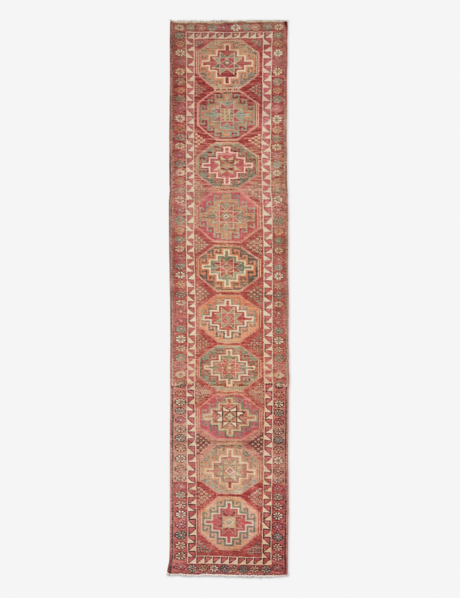 Vintage Turkish Runner Hand-Knotted Wool Rug No. 93, 2'9" X 12'4"